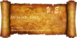 Ullrich Edit névjegykártya